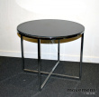 Solgt!Lite glassbord i sort / krom, Ø=55, - 3 / 3