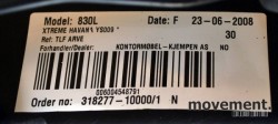 RBM Rabami 830 L ergonomisk kontorstol i sort med nakkepute, pent brukt
