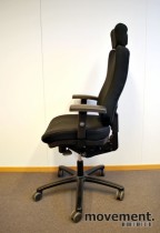 RBM Rabami 830 L ergonomisk kontorstol i sort med nakkepute, pent brukt