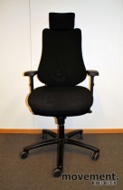 RBM Rabami 830 L ergonomisk kontorstol i sort med nakkepute, pent brukt