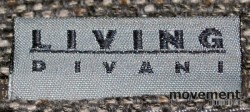 Living Divani lav 2seter sofa i brunt, sittehøyde 37 cm, 185 cm bredde, brukt