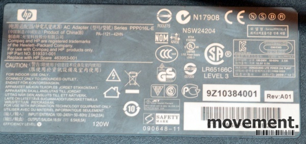 Solgt!Original, kraftig 120W lader til HP - 4 / 4