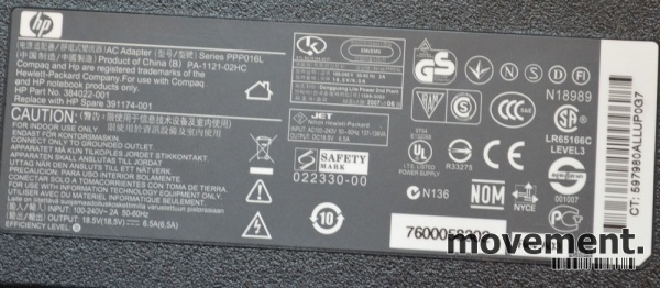 Solgt!Original, kraftig 120W lader til HP - 3 / 4
