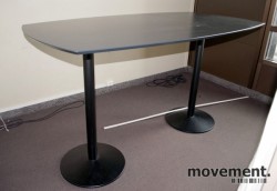 Ståbord / mingelbord i grått / sort, 200x110 cm, 112.5 cm høyde, pent brukt