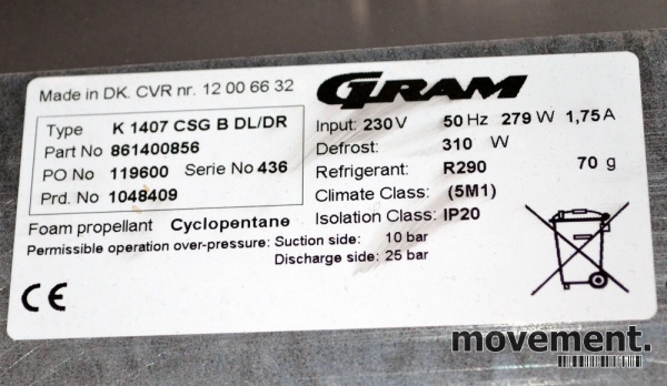 Solgt!Kjølebenk fra Gram for storkjøkken, - 4 / 4