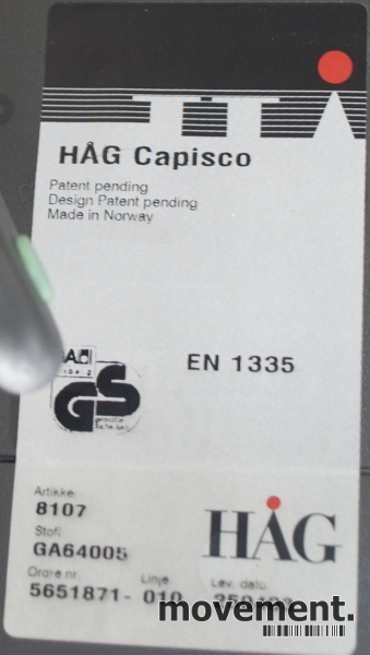 Håg Capisco 8107 kontorstol mednakkepute, max 85 høyde Håg Capisco 8107 kontorstol mednakkepute, max 85 høyde