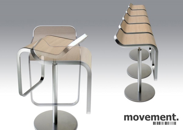 La Palma Lem Stool, høydejusterbarbarkrakk i eik satin La Palma Lem Stool, høydejusterbarbarkrakk i sort skinn
