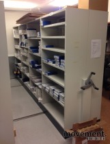 Nyere rullearkiv fra Compactus, 300cm bredde x 423,5cm dybde, pent brukt