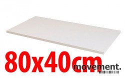 Hvit bordplate til skrivebord fra Narbutas, 80x40cm, NY/UBRUKT
