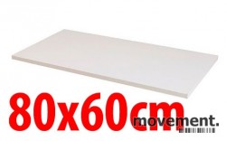Hvit bordplate til skrivebord fra Narbutas, 80x60cm, NY/UBRUKT