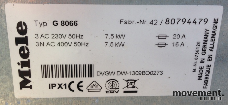 Solgt!Miele Professional G8066 - 4 / 4