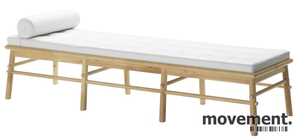 Solgt!Daybed i hvitt skinn / furu, PS - 1 / 5