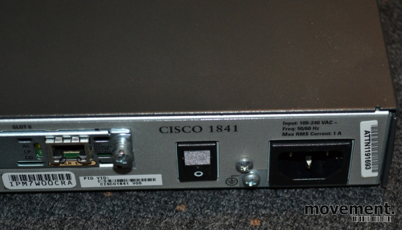 Solgt!Router: Cisco 1841 Router, V05, - 8 / 8