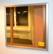 Speil med sølvfarget ramme 73cm bredde, 70cm høyde, pent brukt