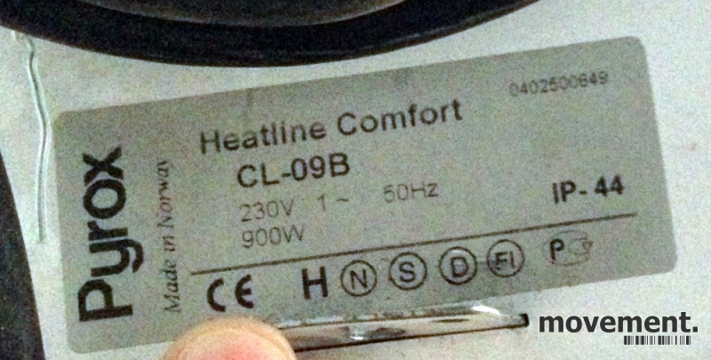 Solgt!Pyrox Heatline CL-09B Varmelist for - 3 / 4