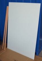 Whiteboard i grønnfrostet glass, 148x100cm, pent brukt