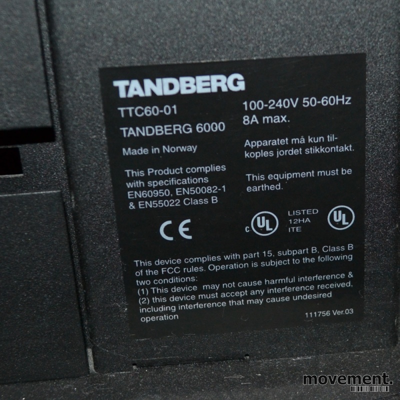 Solgt!Videokonferanse-utstyr: Tandberg - 6 / 10