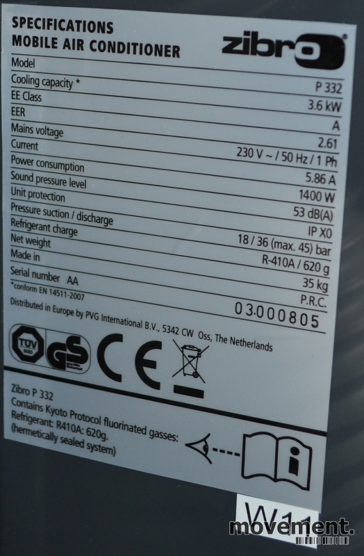 Solgt!Mobil aircondition fra Zibro, pent - 5 / 5