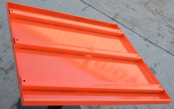 Fast plate i orange stål til pallereol, 1pallbredde pr plate, fast dekke i pallereol, 89,4 x 100 cm, orange lakk, NY