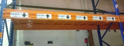 Fast plate i orange stål til pallereol, 1pallbredde pr plate, fast dekke i pallereol, 89,4 x 100 cm, orange lakk, NY