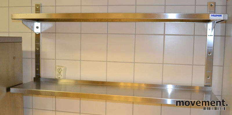 Solgt!Vegghengte hyller i rustfritt stål - 1 / 2