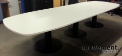 Stort, moderne møtebord i hvitt, for 16-18 personer, 520x120cm, NYTT/UBRUKT