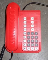 Telenor Jupiter Basic Retro telefonapparat i rød plast, pent brukt