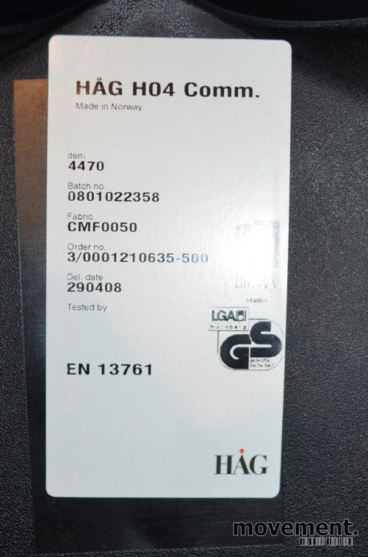 Solgt!Håg H04 Comm 4470 i sort - 5 / 5