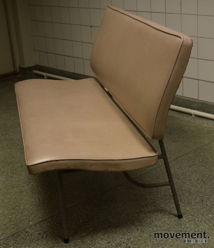 Solgt!Styggkul 50/60-talls skai sofabenk - 3 / 6