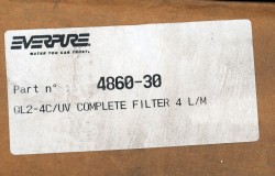 Filter (Vannfilter) for kaffemaskin etc, Everpure QL2-4C/UV, NYE I ESKE