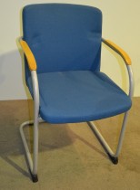 HovDokka møteromsstol / besøksstol i blågrønt stoff, pent brukt