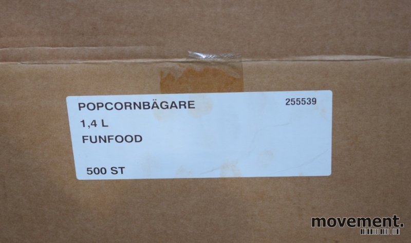 Solgt!Kartong med Popcorn-beger, 500stk - 2 / 2
