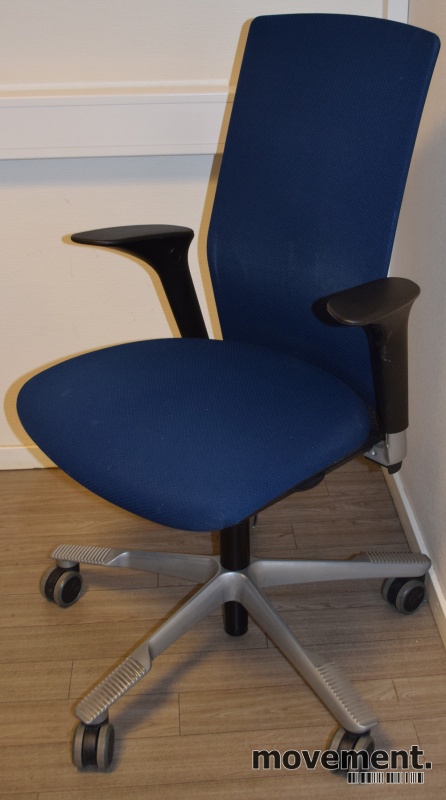 Solgt!Håg Futu kontorstol i blått stoff, - 1 / 3