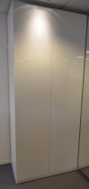 IKEA Pax garderobeskap med dører i hvit høyglans, dobbelt heng, bredde 100cm, høyde 236cm, pent brukt