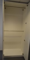 IKEA Pax garderobeskap med dører i hvit høyglans, dobbelt heng, bredde 100cm, høyde 236cm, pent brukt
