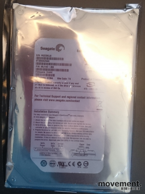 Solgt!Seagate 250GB SATA Harddisk - 2 / 2