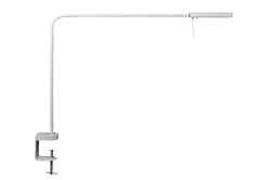 Luxo Ninety i hvitt med bordfeste, LED-belysning til skrivebordet, lekker designlampe, pent brukt