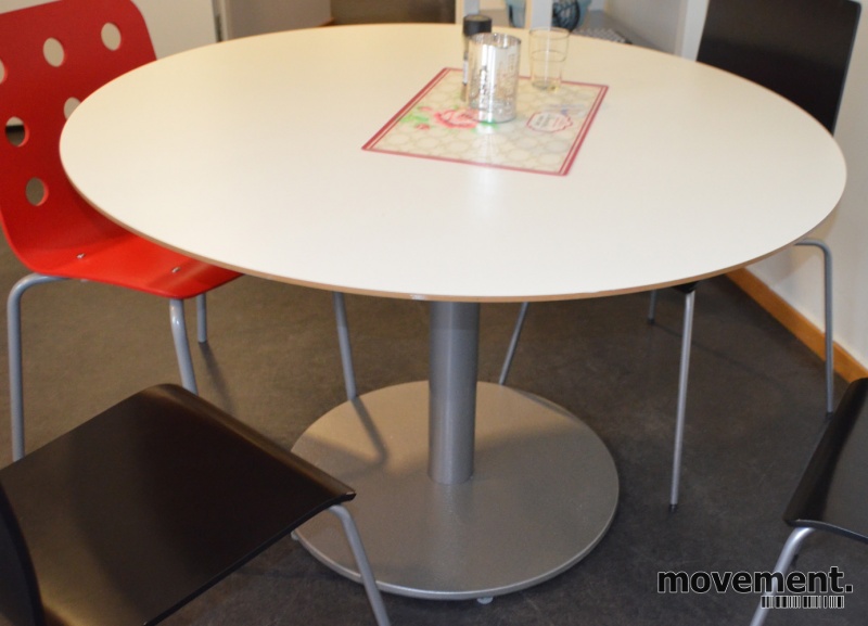 Solgt!Rundt bord, Ikea Billsta i hvitt, - 1 / 2