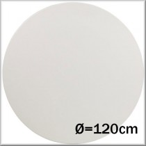Rund bordplate i hvit laminat, Ø=120cm, NY/UBRUKT
