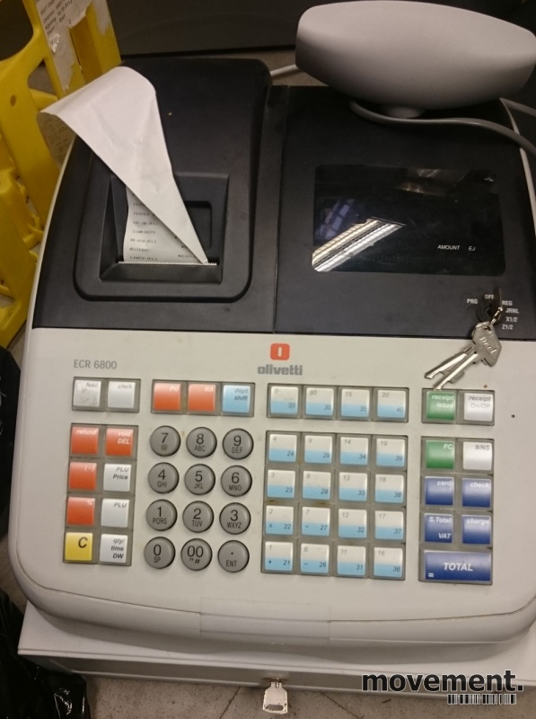 Solgt!Kasseapparat Olivetti ECR 6800, - 3 / 3