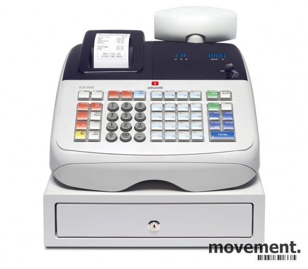 Solgt!Kasseapparat Olivetti ECR 6800, - 1 / 3