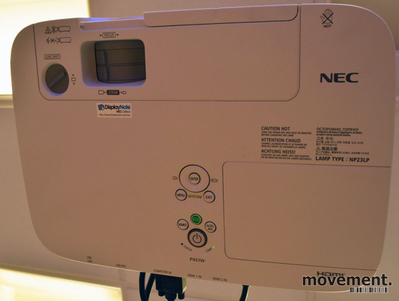 Solgt!NEC P451W HDMI-prosjektor, 499timer - 5 / 8