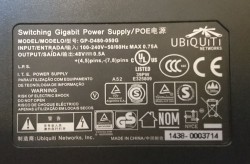 POE-Injector / POE power-supply UBIQUITI Networks GP-D480-050G, pent brukt