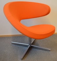 Loungestol / lenestol, Varier (Stokke) Peel club i oransje stoff, pent brukt
