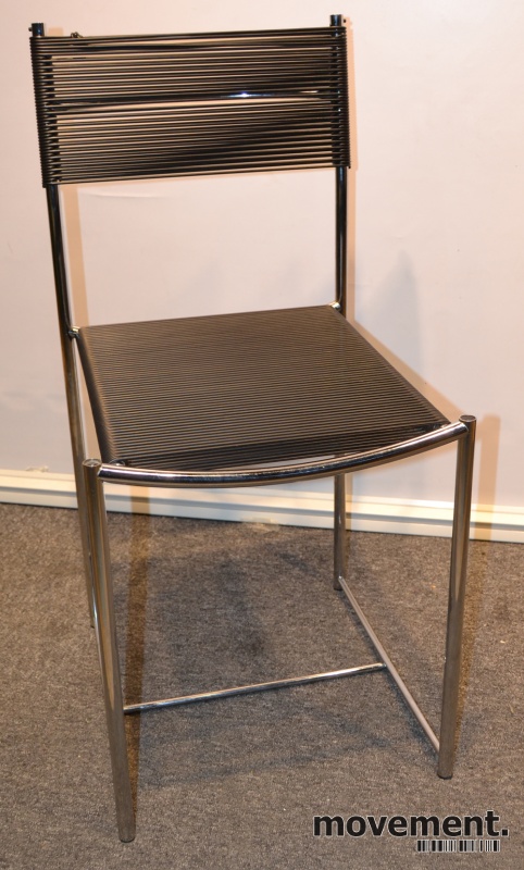Solgt!Kafestol i krom og sort pvc, - 1 / 3