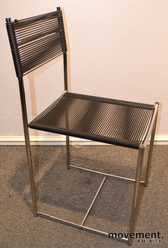 Solgt!Kafestol i krom og sort pvc, - 2 / 3