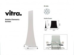 Vitra Mobile Elements Screen, i limegrønn og krom, høyde 162cm, 160cm bredde, pent brukt
