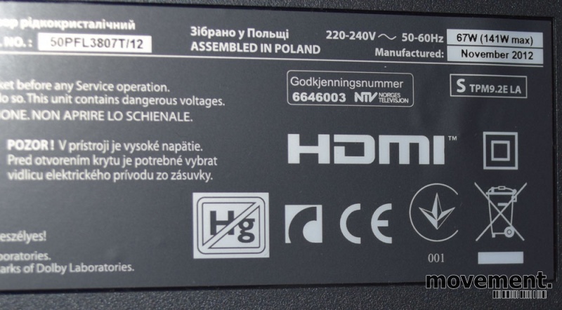 Solgt!Philips 50toms LED Flatskjerm-TV - 3 / 3