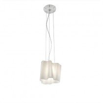 Artemide logico mini taklampe / pendellampe i hvitt glass, Ø=28cm, pent brukt