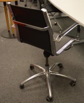 Konferansestoler fra Sitland i sort/krom, mod Ice Manager, pent brukt